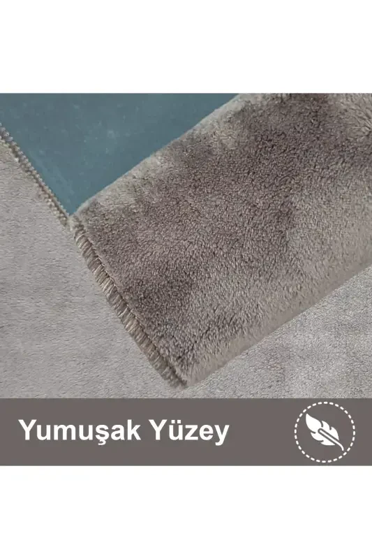 Unicolor Прямой кофейный коврик для ванной из 3 предметов, нескользящий моющийся туалетный набор с кожаной основой - коричневый - 2