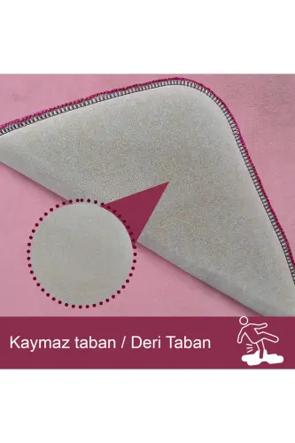 Unicolor tekis 3 qismli to'q binafsha hammom gilami to'plami Sirpanmaydigan charm taglik Yuviladigan unitaz qopqog'i - to'q binafsha - 3