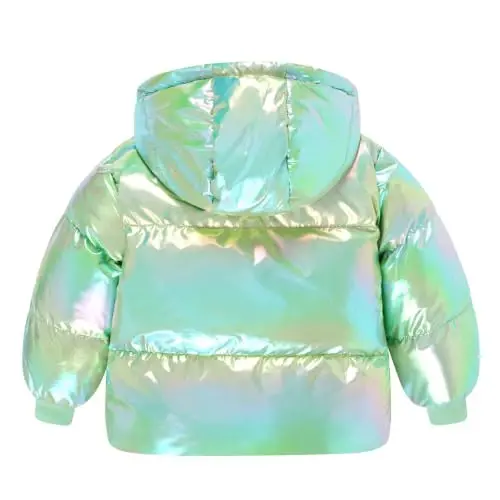 UNICOMIDEA Baby Girl Winter Coat Laser Toddler Jackets Warm Down Outerwear with Hooded for 12M-5T - 3