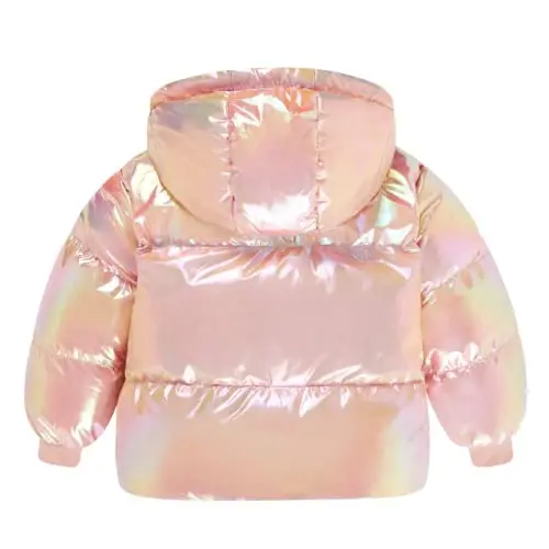UNICOMIDEA Baby Girl Winter Coat Laser Toddler Jackets Warm Down Outerwear with Hooded for 12M-5T - 3