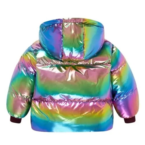 UNICOMIDEA Baby Girl Winter Coat Laser Toddler Jackets Warm Down Outerwear with Hooded for 12M-5T - 3