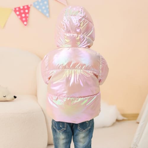 UNICOMIDEA Baby Girl Winter Coat Toddler Laser Jackets Warm Sparkly Outerwear with Hooded for 12M-5T - 3