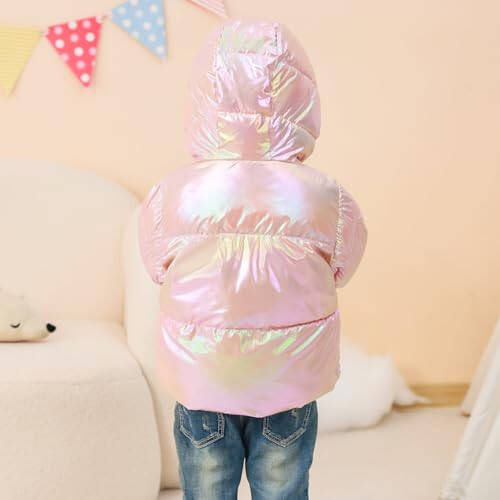 UNICOMIDEA Baby Girl Winter Coat Toddler Laser Jackets Warm Sparkly Outerwear with Hooded for 12M-5T - 3