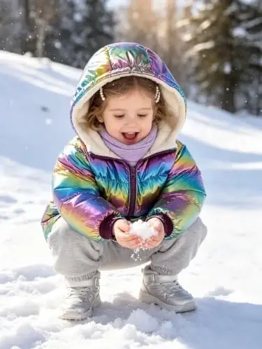 UNICOMIDEA Baby Girls Winter Coat Laser Hooded Puffer Jacket 12M-5T | Color Shifting Shell, Soft Fleece Lining, Elastic Cuffs, Full Zip, Two Front Pockets, for Cold Weather - 4