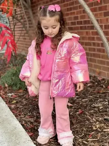 UNICOMIDEA Baby Girl Winter Coat Laser Toddler Jackets Warm Down Outerwear with Hooded for 12M-5T - MODAZONE (1)