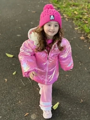 UNICOMIDEA Baby Girl Winter Coat Laser Toddler Jackets Warm Down Outerwear with Hooded for 12M-5T - 4