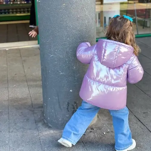 UNICOMIDEA Baby Girl Winter Coat Laser Toddler Jackets Warm Down Outerwear with Hooded for 12M-5T - 3