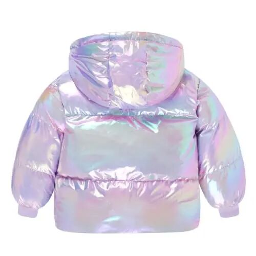 UNICOMIDEA Bebek Kız Kışlık Mont Lazer Toddler Ceketleri 12M-5T için Kapşonlu Sıcak Dış Giyim - 3
