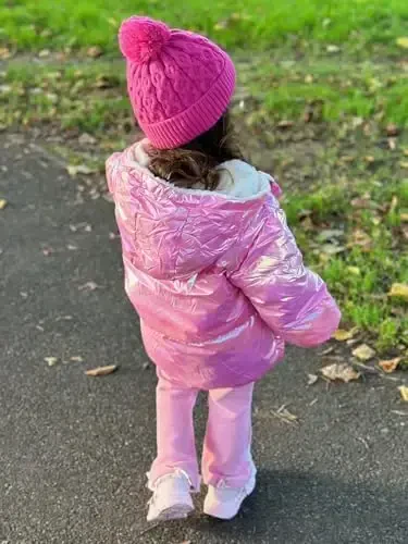 UNICOMIDEA Baby Girl Winter Coat Laser Toddler Jackets Warm Down Outerwear with Hooded for 12M-5T - 3