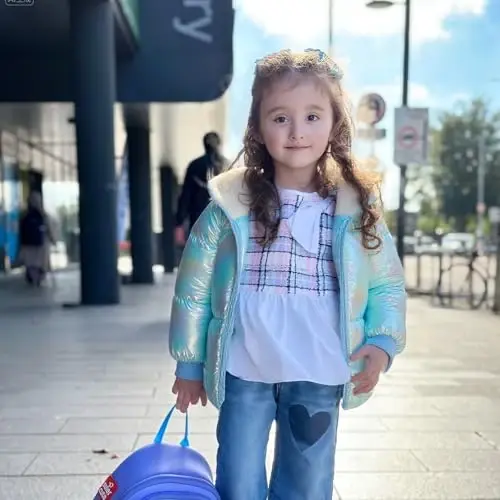 UNICOMIDEA Baby Girl Winter Coat Laser Toddler Jackets Warm Down Outerwear with Hooded for 12M-5T - 3