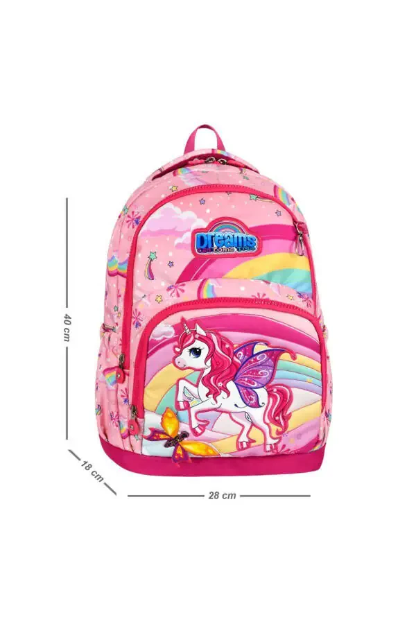 Unicorn Feeding & Pencil Case Set for Girls, Orthopedic Back Support, Luxury Elementary School Backpack - 3