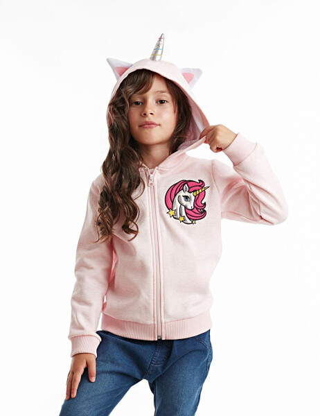 Unicorn Kapüşonlu Kız Çocuk Sweatshirt - 9