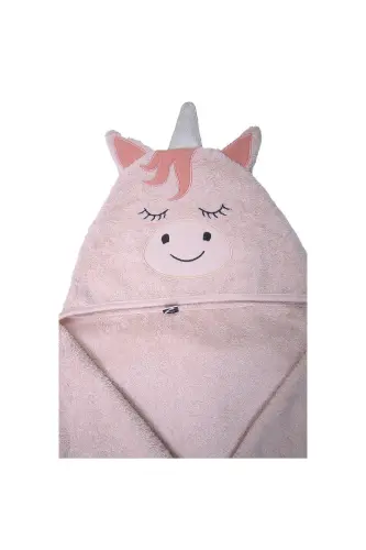 Unicorn Towel Swaddle Slipper Set-LIGHT PINK - 5