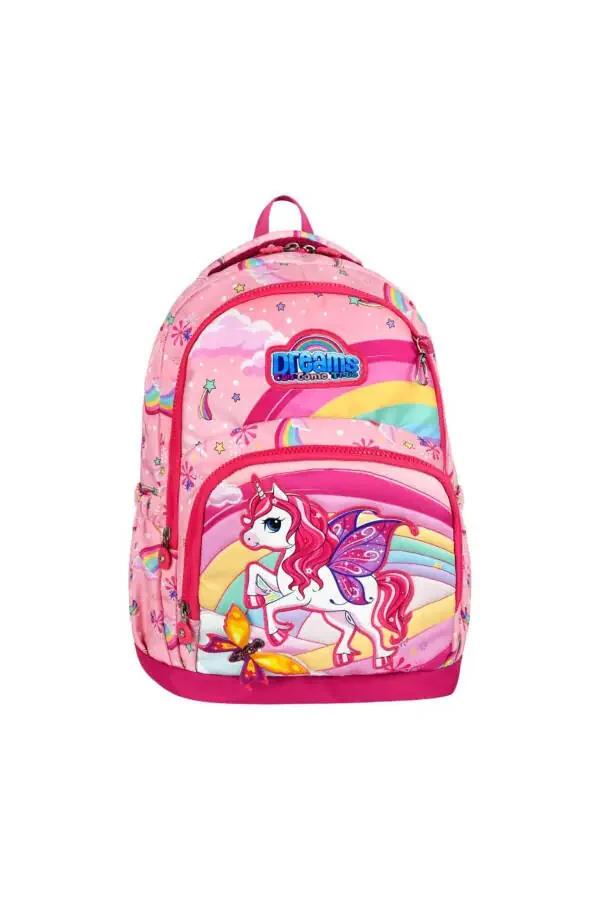 Unicornsh shaklli qizlar uchun ortopedik orqa tarafini qo'llab-quvvatlovchi, hashamatli boshlang'ich maktab ryukzagi to'plami, ovqatlanish va qalamlar uchun joy bilan - 4