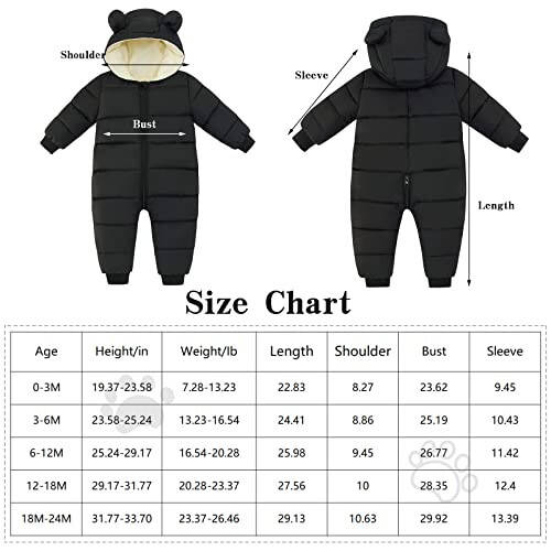 UNIFACO Baby Boys Snowsuit Newborn Baby Girls Winter Coat Toddler Clothes - 5