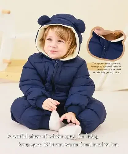 UNIFACO Baby Boys Snowsuit Newborn Baby Girls Winter Coat Toddler Clothes - 3