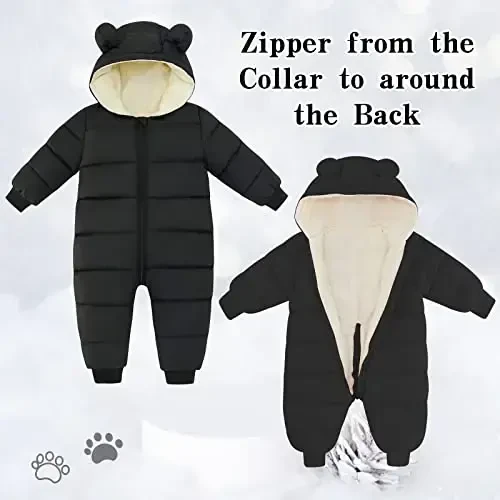UNIFACO Baby Boys Snowsuit Newborn Baby Girls Winter Coat Toddler Clothes - 5