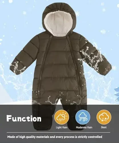 UNIFACO Baby Boys Snowsuit Newborn Baby Girls Winter Coat Toddler Clothes - 3