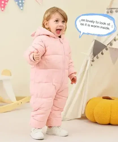 UNIFACO Baby Boys Snowsuit Newborn Baby Girls Winter Coat Toddler Clothes - 2