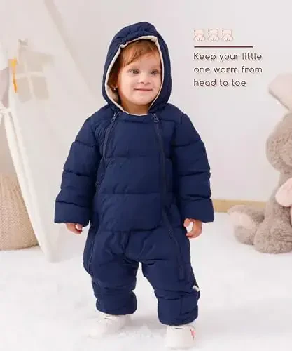UNIFACO Baby Boys Snowsuit Newborn Baby Girls Winter Coat Toddler Clothes - 2