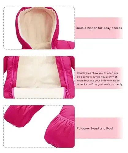 UNIFACO Baby Boys Snowsuit Newborn Baby Girls Winter Coat Toddler Clothes - 2