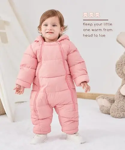 UNIFACO Baby Boys Snowsuit Newborn Baby Girls Winter Coat Toddler Clothes - 4