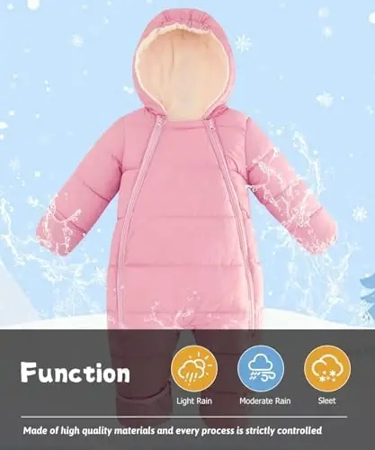 UNIFACO Baby Boys Snowsuit Newborn Baby Girls Winter Coat Toddler Clothes - 5