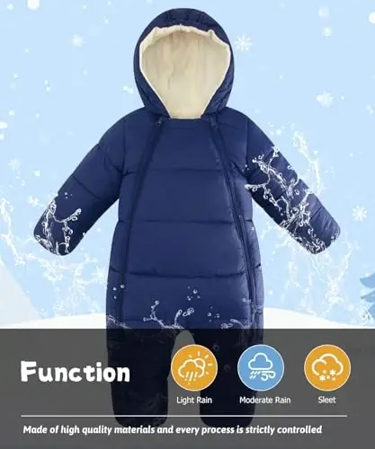 UNIFACO Baby Boys Snowsuit Newborn Baby Girls Winter Coat Toddler Clothes - 5