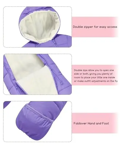 UNIFACO Baby Boys Snowsuit Newborn Baby Girls Winter Coat Toddler Clothes - 2