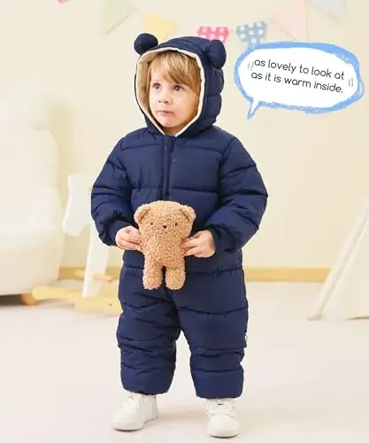 UNIFACO Baby Boys Snowsuit Newborn Baby Girls Winter Coat Toddler Clothes - 2