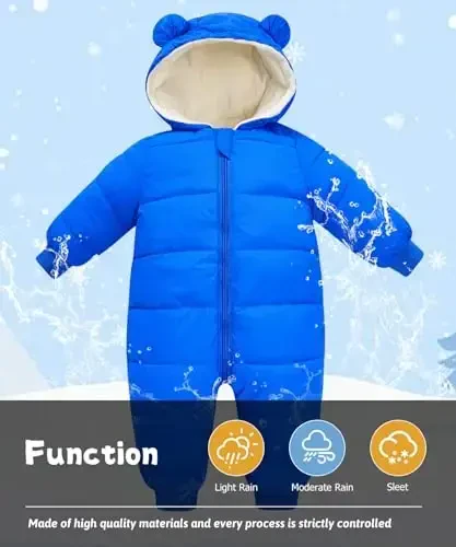 UNIFACO Baby Boys Snowsuit Newborn Baby Girls Winter Coat Toddler Clothes - 4