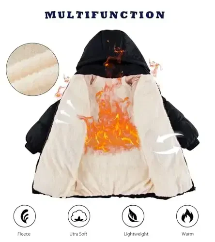 UNIFACO Девочки Зимние Куртки С капюшоном Пуховики Средней Длины Ватные Куртки Снегозащитная Верхняя Одежда 5-12 лет - 4