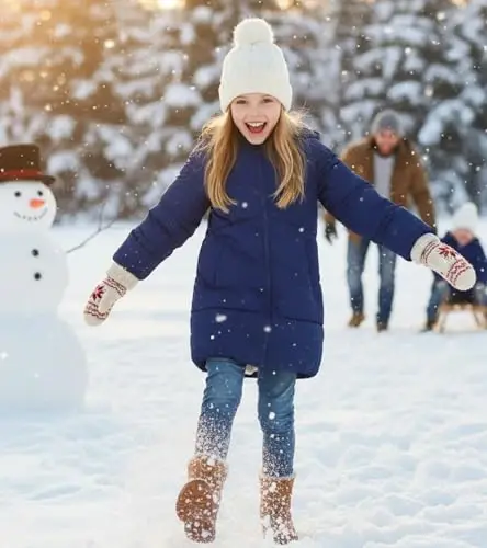 UNIFACO Girls Winter Coats Hooded Puffer Jackets Medium Length Down-like Cotton Coats Snow Outwear 5-12Y - 5