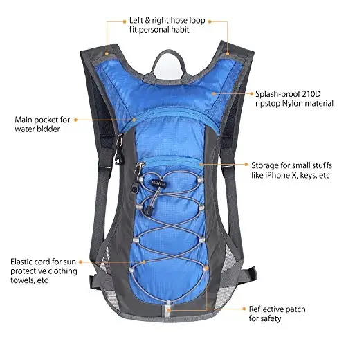 Unigear Hydration Pack Backpack with 70 oz 2L Water Bladder for Running, Hiking, Cycling, Climbing, Camping, Biking - 2