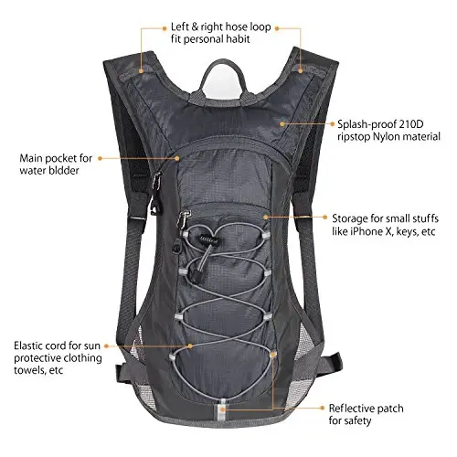Unigear Hydration Pack Backpack with 2L Water Bladder for Hiking & Cycling | Lightweight Water Backpack For Running, Biking, Climbing And Camping, 70 Oz Bladder, Hydration Backpack For Hiking - UNIGEAR (1)