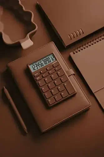 UNIONE Pocket & Desktop Beige Calculator with a Bright LCD, Dual Power Handheld Desktop. Color. Business, Office, High School - 3