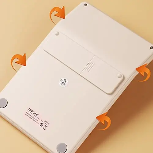 UNIONE Desktop Beige Calculator with a Bright LCD, Dual Power Handheld Desktop. Color. Business, Office, High School, 4×6 inch - 3