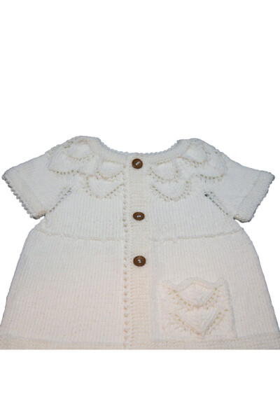 Unique Baby Hand-Knitted Pocket Cardigan with Openwork - 2