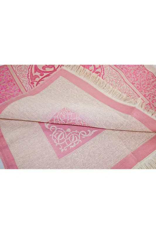 Unique Cylinder Boxed Tasbeeh and Prayer Rug Set - Pink Color - 6