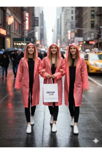 Uniseks anor gulli Eva matosidan suv o'tkazmaydigan shamolga chidamli yomg'ir paltosi - anor gulli - İMEXTECH (1)