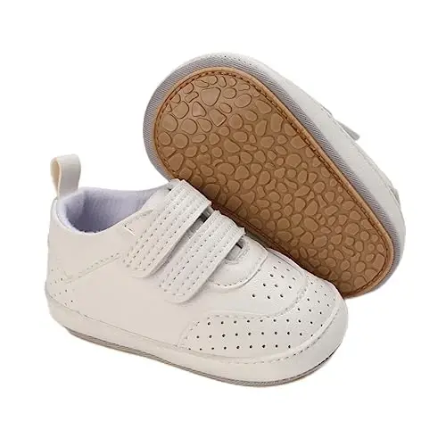 Unisex Baby Boys Girls High-Top Ankle Sneakers Soft Rubber Sole Infant Crib Shoes Toddler First Walkers - 1