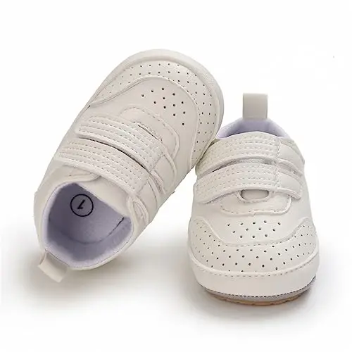 Unisex Baby Boys Girls High-Top Ankle Sneakers Soft Rubber Sole Infant Crib Shoes Toddler First Walkers - 4