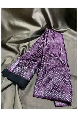 Uniseks Binafsha Oq Chiziq Fosfor Satin Yupqa Kasmir Tuzilishi Yumshoq Qishki Yangi Avlod Sharf Ro'mol-sovg'a-binafsha - 5