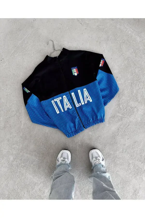 Унисекс черная непромокаемая ветровка & дождевик с принтом ITALIA - 2