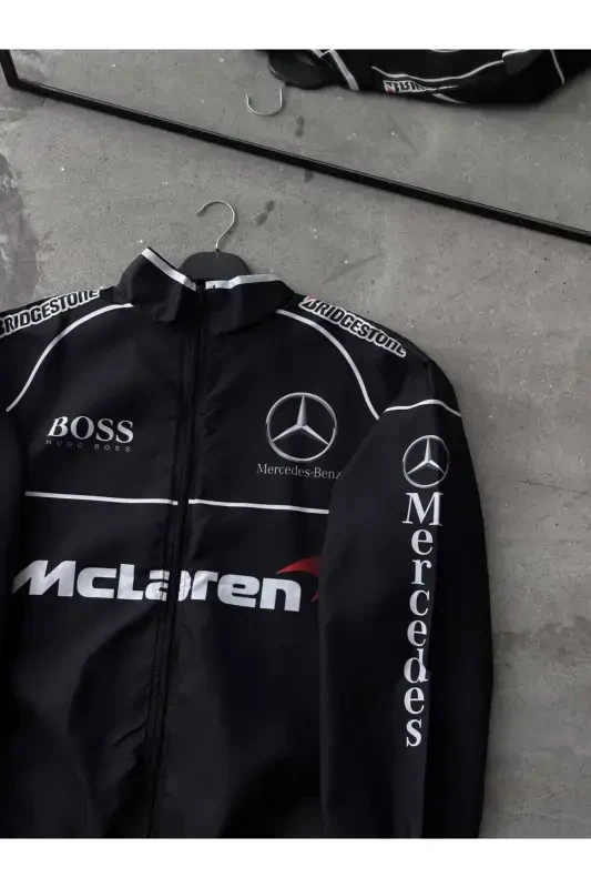 Унисекс Черный Mc. Цифровой Дизайн С Принтом На Молнии Дождевик И Ветровка-Blckss - 2