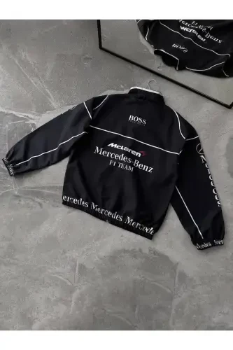 Унисекс Черный Mc. Цифровой Дизайн С Принтом На Молнии Дождевик И Ветровка-Blckss - 3