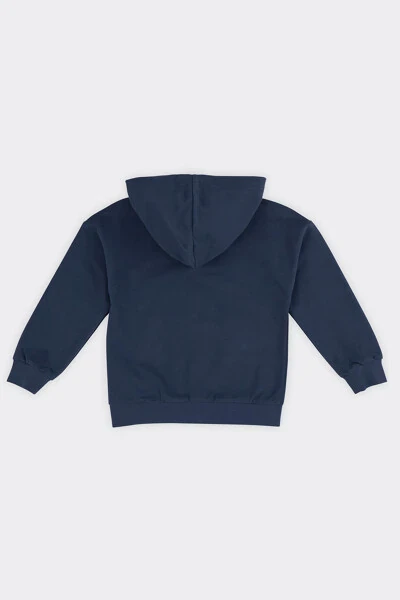 Унисекс детская темно-синяя толстовка на молнии - PANÇO (1)