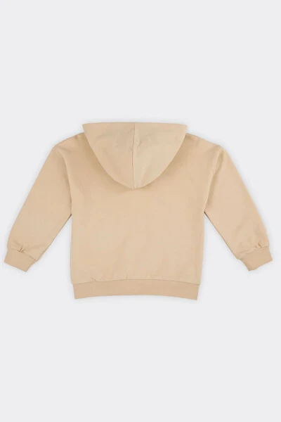 Унисекс Детский Бежевый Свитшот на Молнии - PANÇO (1)