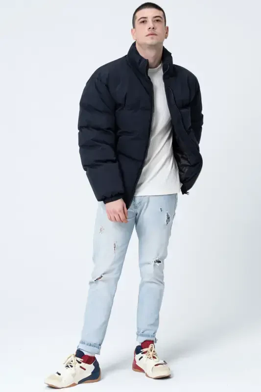 Унисекс Дождевик Ветрозащитный Бомбер Oversize Куртка Пальто Водонепроницаемый Темно-синий-ТЕМНО-СИНИЙ - 7