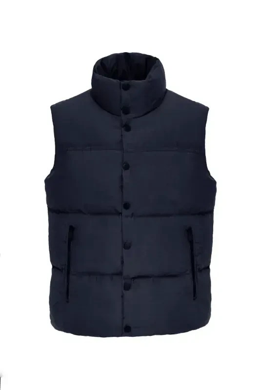 Унисекс Дутая Жилетка с Набивкой Темно-синий-Темно-синий - 2
